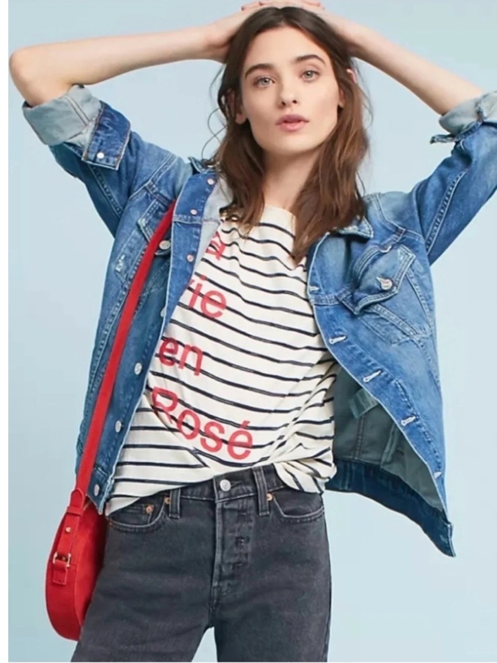 Anthropologie Sol Angeles Nautical Yacht "La Vie En Rosé" graphic Tee Size Large